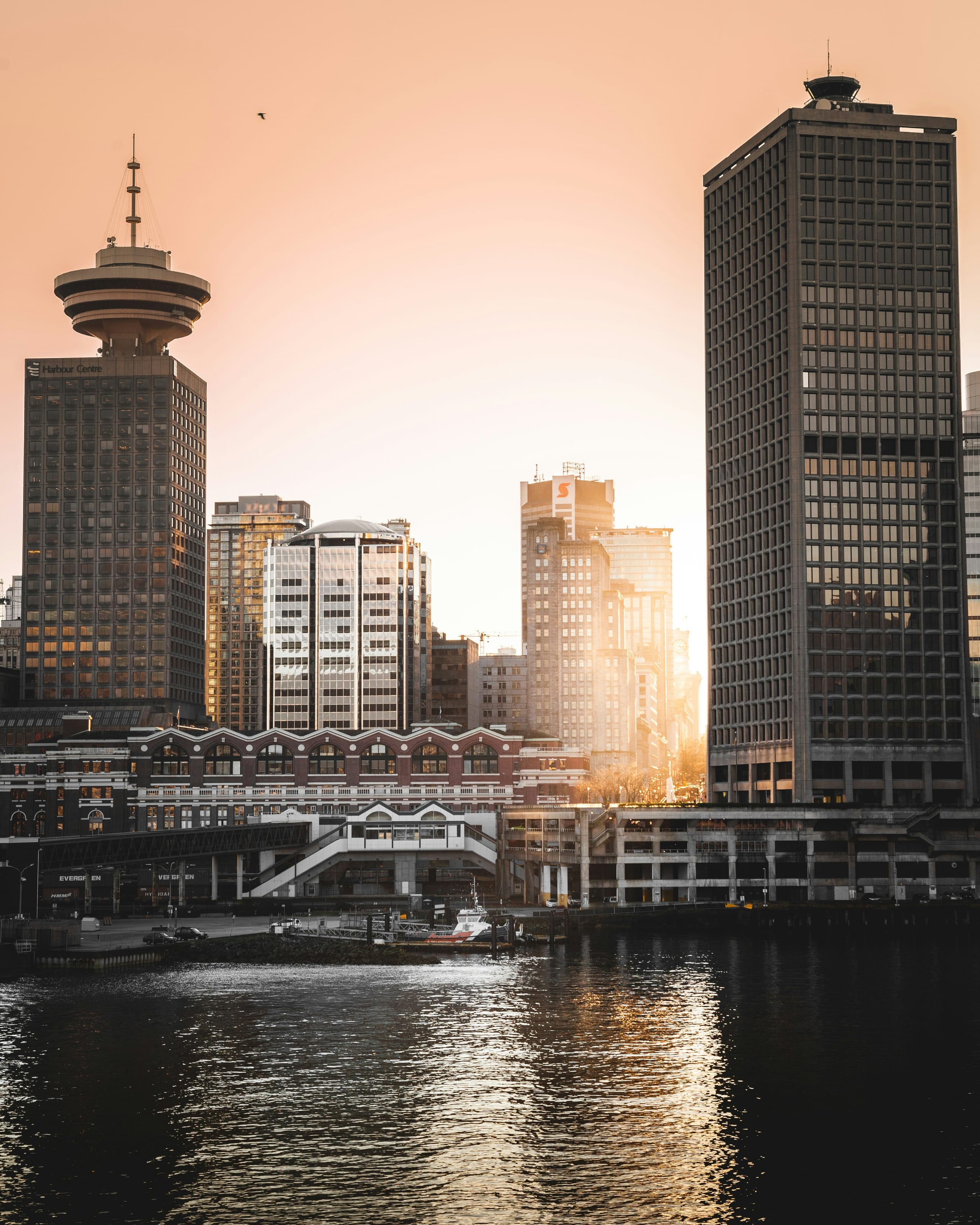 Vancouver harbor at dusk — Chello's home city